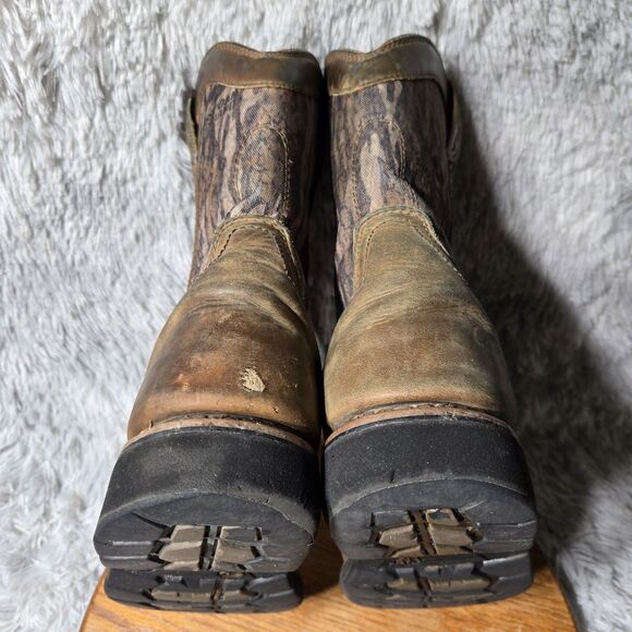 Cabelas Pinedale Mens Size 9.5D Square Toe Brown/Camo Leather Boots 2565615 - Picture 2 of 14